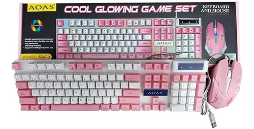 Kit Combo Gamer Teclado+mouse Multicolor Aoas M-450 09549