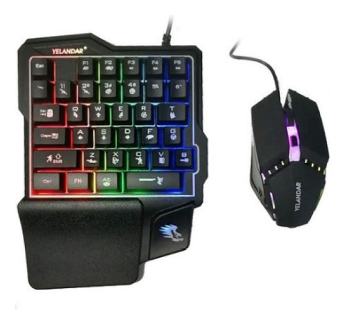 Kit Gamer Teclado Para Una Mano Y Mouse Gamer Rgb 2 En 1