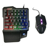 Kit Gamer Teclado Para Una Mano Y Mouse Gamer Rgb 2 En 1