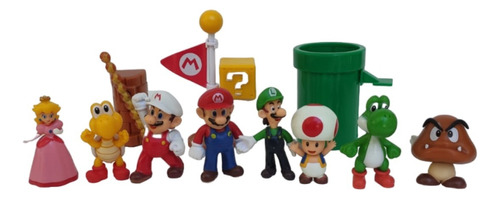 Set 8 Figuras + 4 Escenarios Super Mario Bros