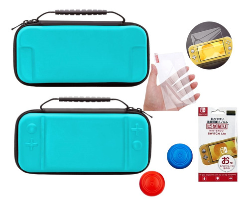 Combo: Estuche+grips+vidrio Protector Nintendo Switch Lite