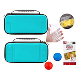 Combo: Estuche+grips+vidrio Protector Nintendo Switch Lite