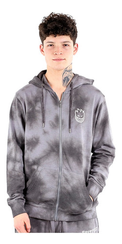 Poleron De Hombre Fullzipper Spitfire Tie Dye Cool Gris