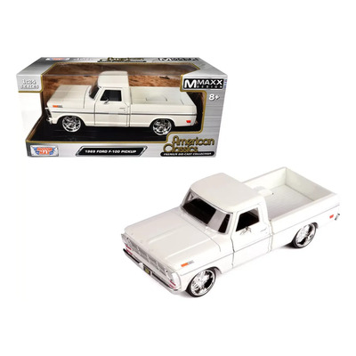 Motormax 1:24 1969 Ford F-100 Pickup Blanco Rin Achaparrado | Envío gratis