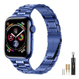 Malla Para Apple Watch 42/44/45mm 9/8/7 Metalica Azul
