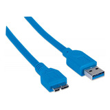 Cable Para Dispositivos Usb Micro-b Manhattan - 325417 Color Azul