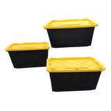 Caja Plástico Uso Rudo Almacenamiento 3pz Greenmade 102 Lt