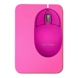 Kit Mouse Rosa Multilaser Pink  Mo304 + Mousepad Comum