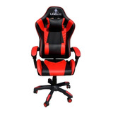 Silla De Escritorio Libitium Gamer Ergonómica  Negra Y Roja Con Tapizado De Cuero Sintético