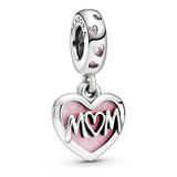 Dije Charm Pandora Corazón Mamá Mom Madre Rosa Original