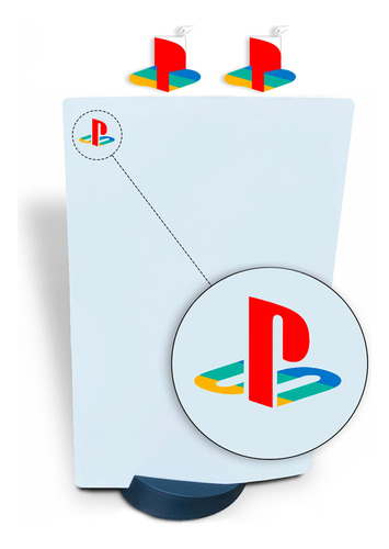 Adesivo Logo Retrô Playstation. Console Ps5. C/2 Unidades.