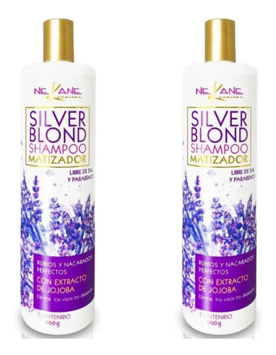 Kit 2 Shampoo Matizador Violeta Silver Nekane 960g Sin Sal