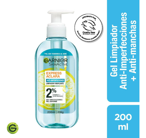 Garnier Express Aclara Gel De Limpieza Anti Acne 200ml