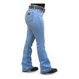 Calça Jeans Flare Country Feminina Cintura Alta Pura Raça