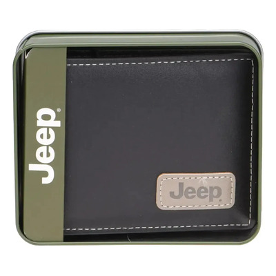 Cartera Hombre Jpss25w209 Con Placa Metálica Negro Jeep | MercadoLibre