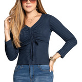 Blusa Emili Azul Osc Para Mujer Croydon