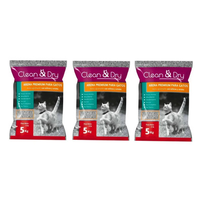 Arena Para Gato 15 Kg Clean & Dry Aglutinante Aroma Premium | Envío gratis