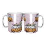 Taza Grande Vintage Travel Viajes   Para Café M4 15oz  443ml