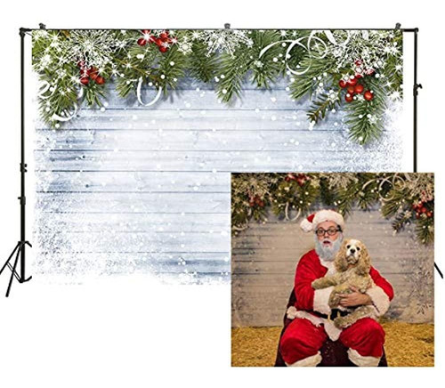 Aosto 7x5ft Christmas Wood Wall Backdrop For Photography Win