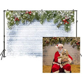 Aosto 7x5ft Christmas Wood Wall Backdrop For Photography Win