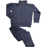 Conj. Colegial Campera Pantalón Acetato Niños 6 A 16 Azul