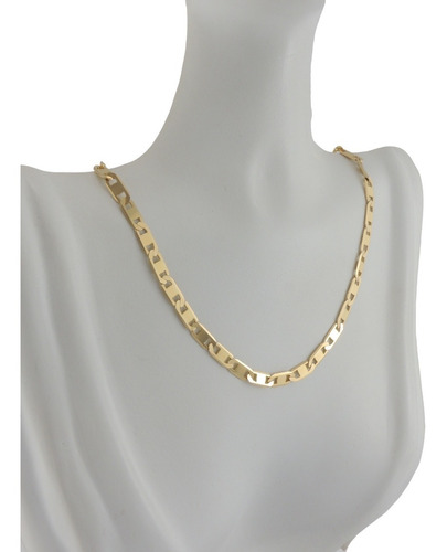 Colar Feminino Corrente Piastrine 3.8 45 Cm Ouro 18k 750 