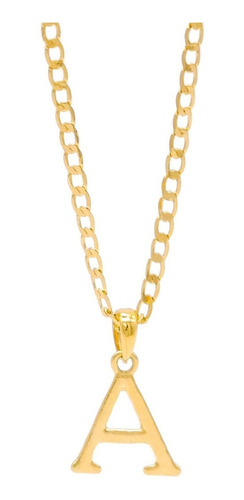 Collar Inicial Letra Chapa De Oro 8k Cadena Mujer Dama