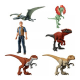 Dinossauros Jurassic World Pack 6 Unid Articulados - Mattel