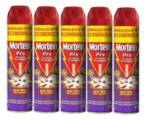 5 Mortein 360ml Pro Ação Total Mata Barata Mosca Mosquito