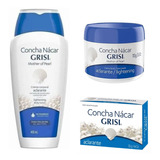 Kit Cocha Nácar Grisi, Crema Corporal+ Crema Facial+ Jabón.