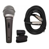 Samson Q6 Micrófono Vocal De Mano Cable Y Pipeta Color Negro