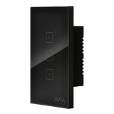 Apagador Inteligente Wifi Touch Tres Modulos Avia Smart Home Color Negro