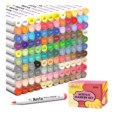 Plumones Marcadores Acrilico Arrtx 120 Anime Colores1-6mm Nailon Suave Punta Pincel para Pintura Rupestre Madera Lienzo Y Manualidades De Bricolaje Pintura para Adultos y Niños | Meses sin interés