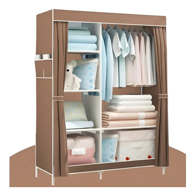 Ropero Armable Found Home de Tela y Metal con 2 Secciones para Ropa, Marrón | Envío gratis
