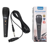 Microfone Dinamico C/ Fio 3mts P10 P/ Caixa De Som Mt-1010