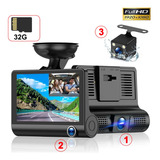 Dvr Dashcam De 3 Canales Para Coche, 1080p, Cámara De Salpic