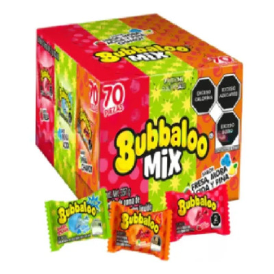 Chicle Bubbaloo Mix Fresa,mora Y Piña Chamoy Caja Con 70pzas | MercadoLibre