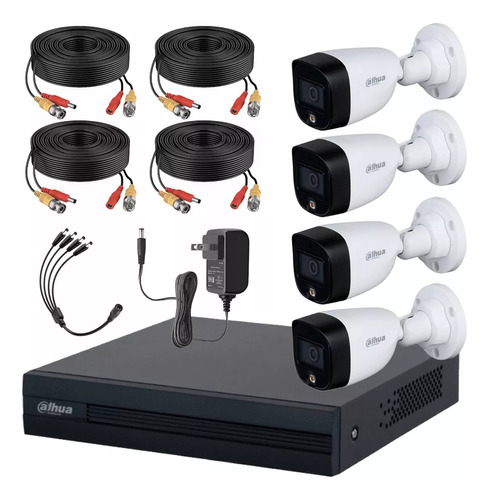 Dahua Kit 4cámaras 2mp Full Color Con Microfono Dvr 8canales