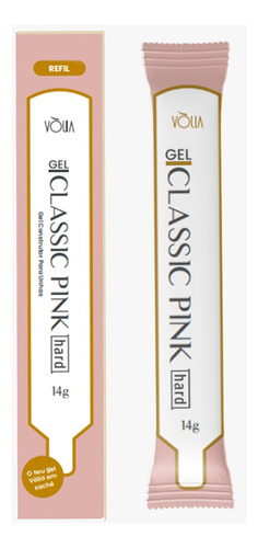 Gel Classic Pink Hard Sachê Refil Alongamento 14g, Vòlia