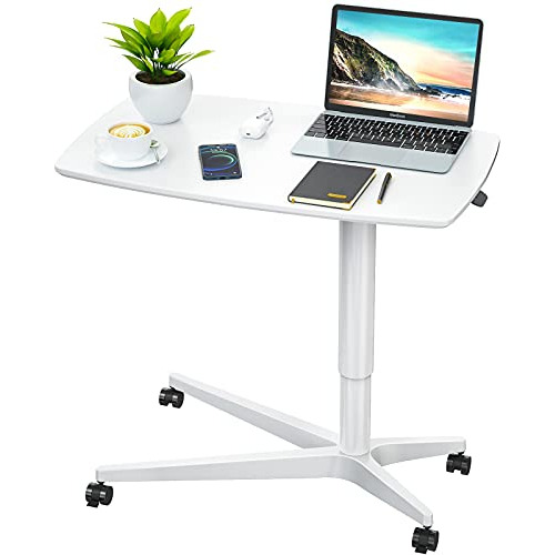 Mobile Standing Desk Height Adjustable Pneumatic Rollin...