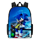Bolsa Mochila Volta As Aulas Infantil Várias Estampas Sonic Desenho Do Tecido Sonic M16