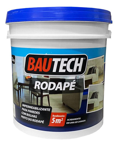 Bautech Rodapé 12kg Impermeabilizante P/ Mofo Bolor Umidade