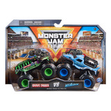 Monster Jam 1:64 - 2 Carrinhos - Grave Digger E Megalodon