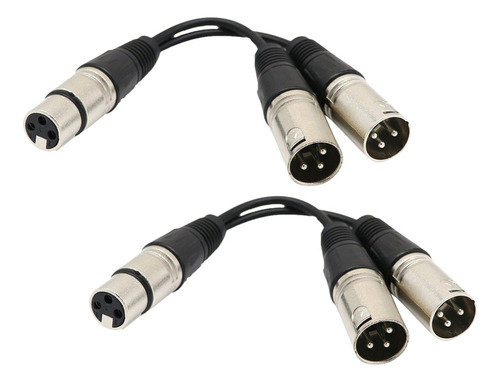 2pcs Xlr Hembra A Doble Macho 3pin Mic Cable Blindado