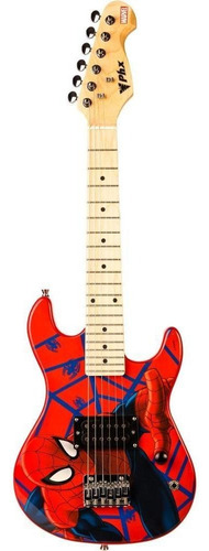 Guitarra Phx Marvel Infantil Criança Homem Aranha Spider Man Cor Preto