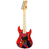 Guitarra Phx Marvel Infantil Criança Homem Aranha Spider Man Cor Preto