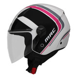 Casco Mac Beat Cyrus Rosa Blanco Brillo Abierto Fz Cg Dompa