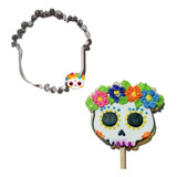 Cortador Galleta Calavera Con Flores Halloween Dia Muertos