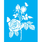 Stencil Opa 20x25 3210 Flor Rosas E Borboletas