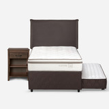 Diván Cama Classique+ 1,5 Plazas + Muebles Maurice Chocolate